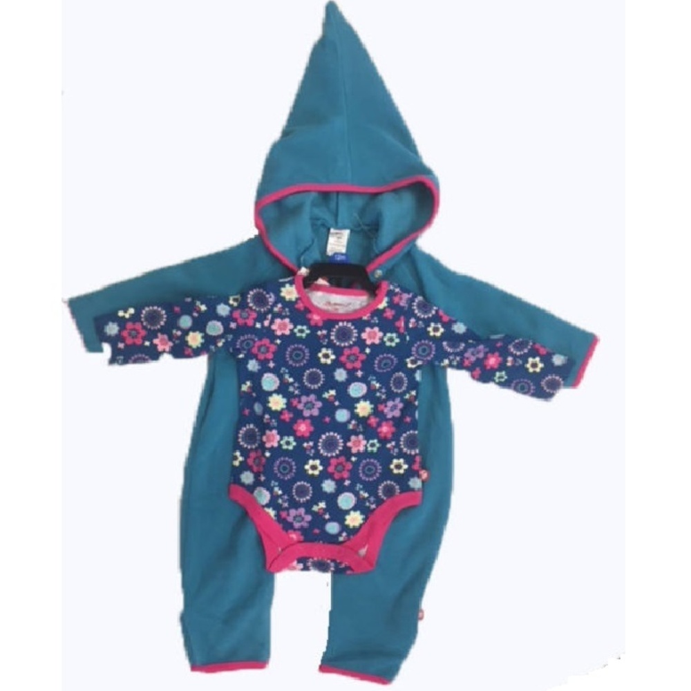 2FOR$30 - NWT Girl Toddler Onesie Elf Romper Set, in Blue